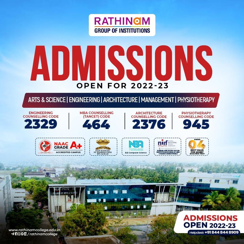 RATHINAM ADMISSIONS 2022-2023