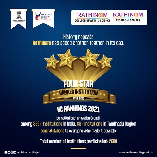 RATHINAM RANKED AMONG TOP INSTITIUTIONS IN INDIA